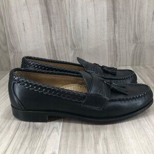 Allen Edmonds Loafers Mens 7.5D Maxfield Black Leather Slip On Tassel Shoes